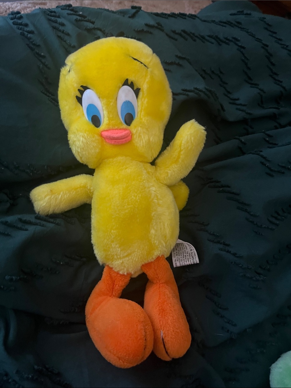 Vintage 1989 Tweety Plush Toy - Bright Yellow with Orange Feet